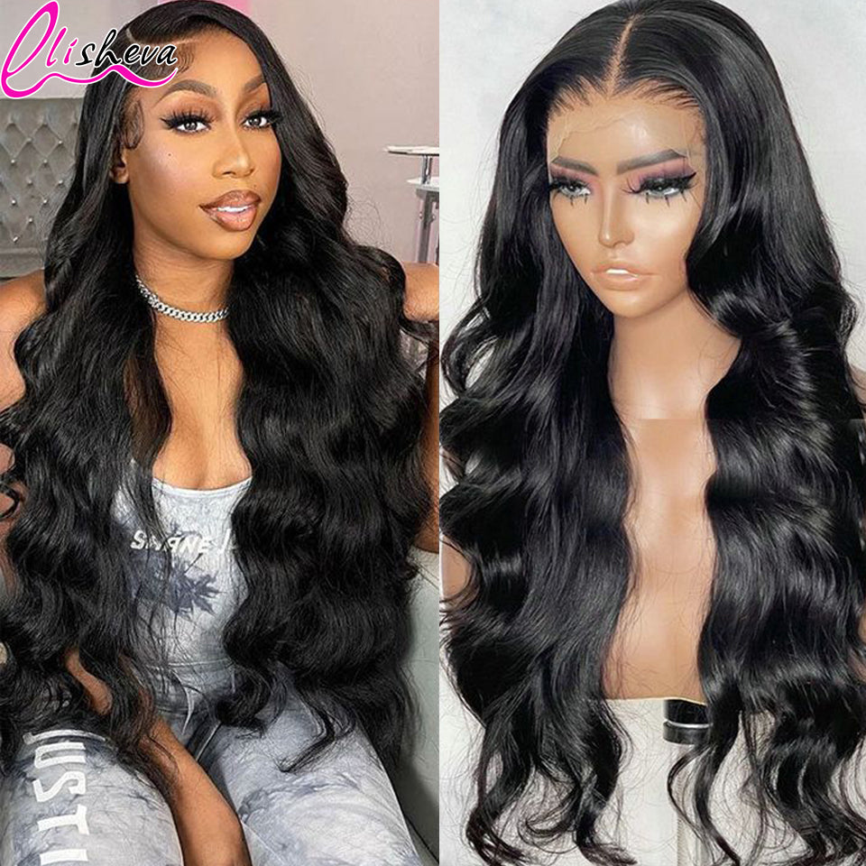 HD Transparent Lace 13x4 Body Wave Lace Front Wig Human Hair Lace Frontal Human Hair Wigs For Woman Body Wave 4x4 Glueless Wig