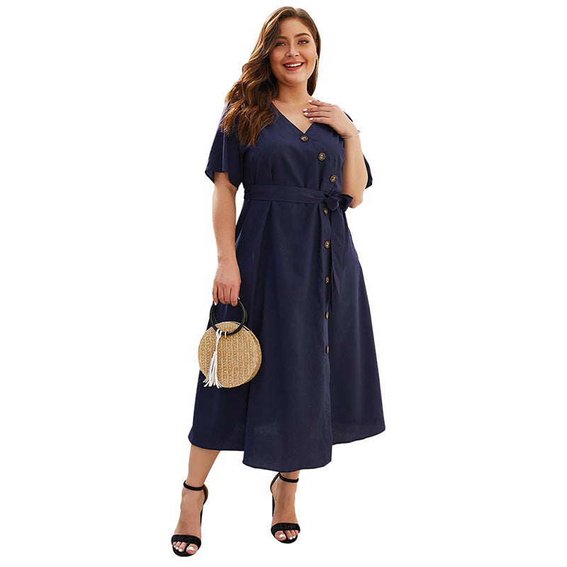 2023 Summer Dresses Female Fashion V-neck Elegant Long Dress Women's Oversize 4XL Loose Mother Evening Dresses Lady Clothes