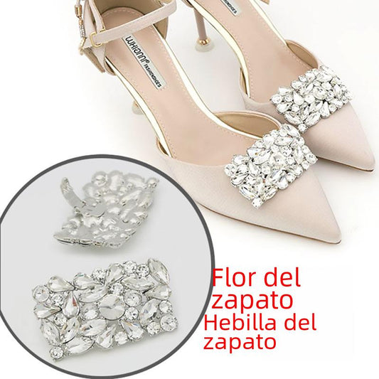 Cross-border Crystal Shoe Buckle Detachable Shoe Flower High Heels Decorations DIY Single Shoes Sandals Shoe Accessories Metal Shoe Clip