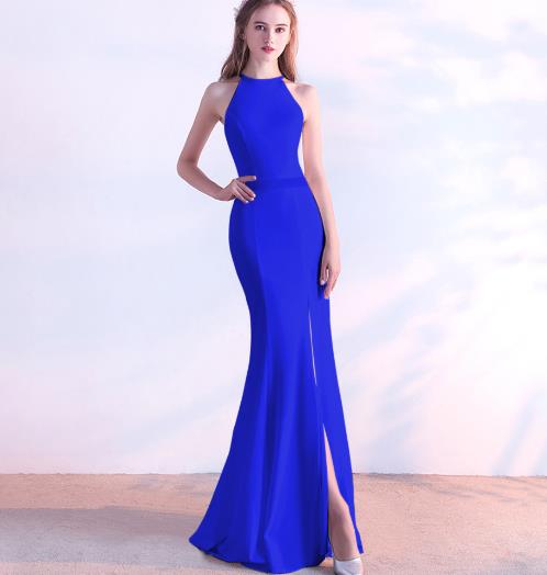 New evening dress long skirt banquet sexy hanging neck fishtail ladies dress skirt slim dress