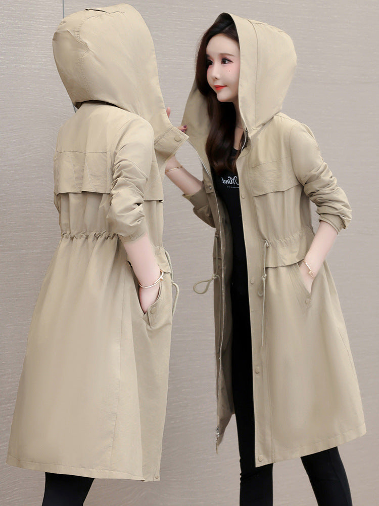 Windswear Pure Color Fall 2020 Long Sleeve Pocket in Long Cap Zipper Rivet Fashion
