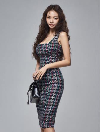 Belted woven dress
