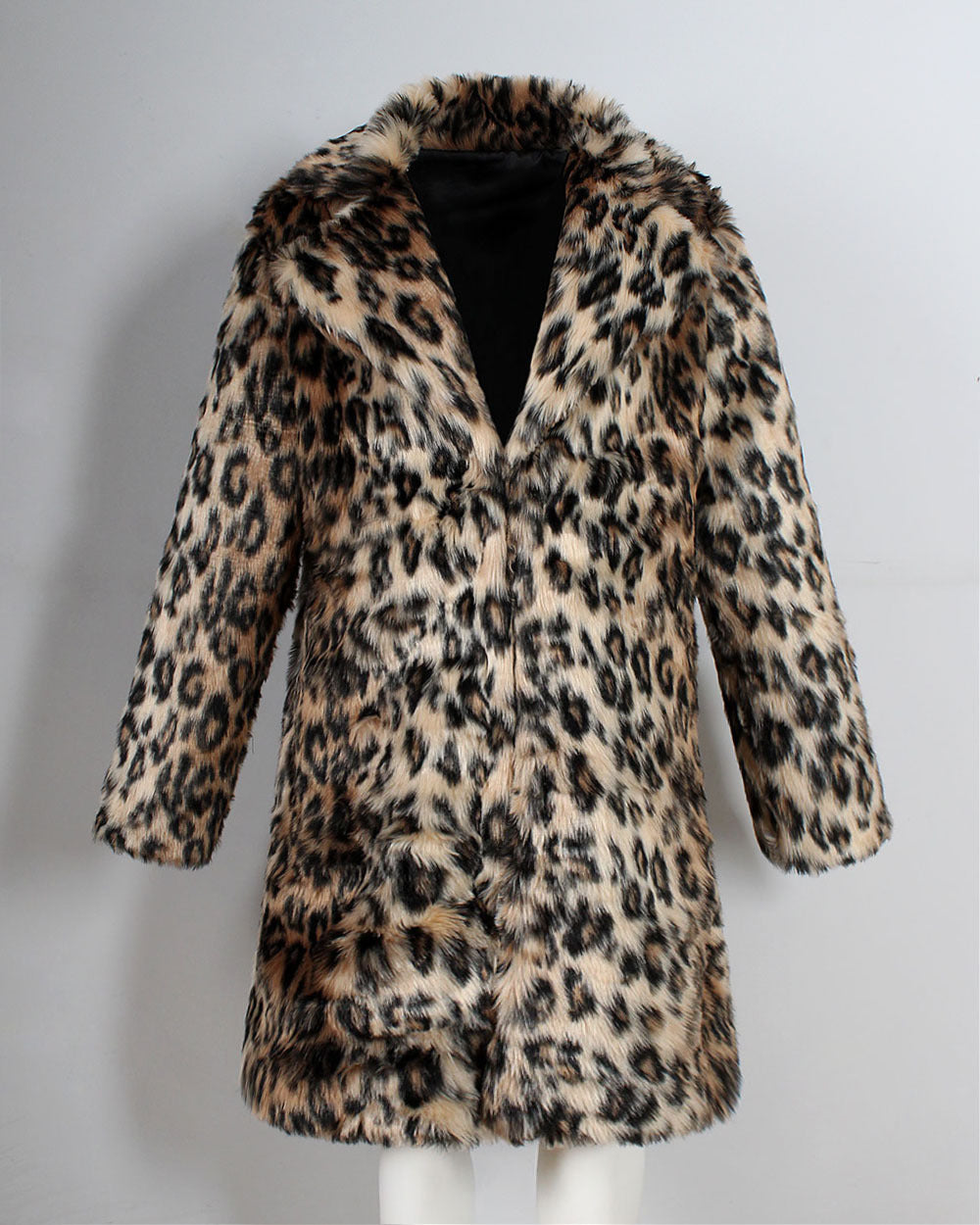 Europe and the United States leopard color imitation fur men's suit collar collar coat popular warm coat men
