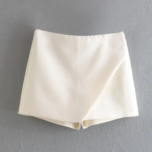 Asymmetrical Candy Colored Skirt With High Waist And Long Legs