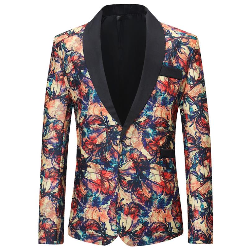 2020 autumn and winter new men's casual formal suit jacket foreign trade youth men's men's floral suit wholesale