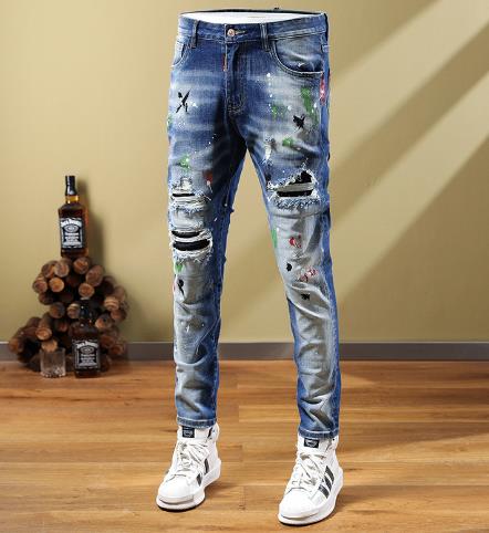 Splash ink gradient jeans