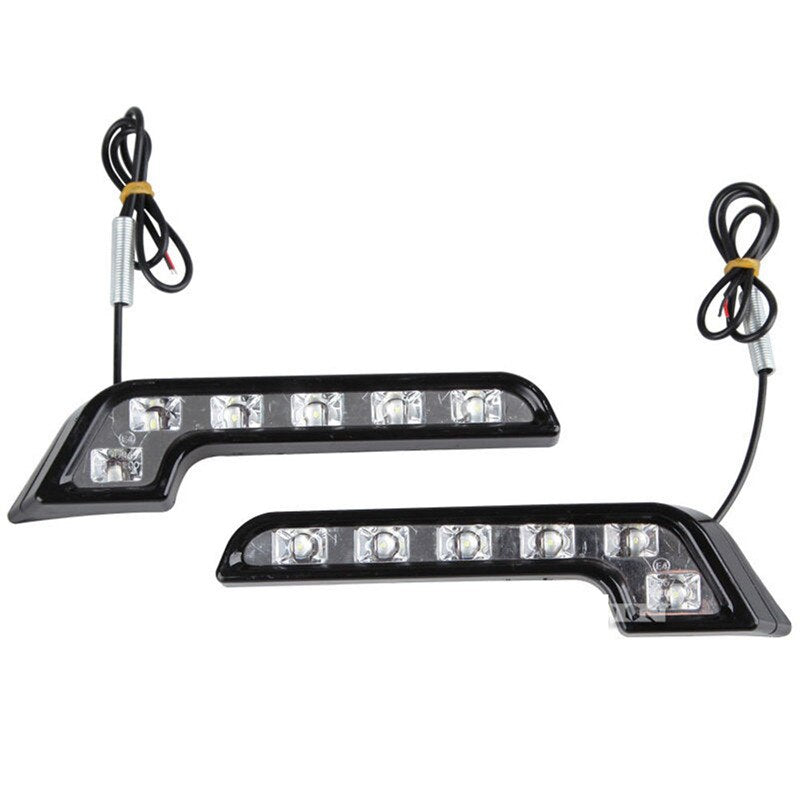 12V L Shape Driving Light Daytime Running Fog Light Durable Waterproof Car LED Light 6LED DRL Light Bar for UTV Car Truck