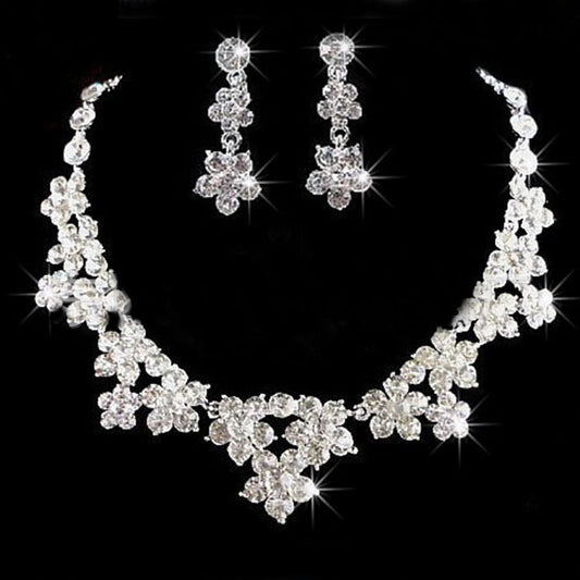 Custom bridal jewelry, crystal wedding accessories, jewelry necklace, wedding jewelry set two sets wholesale