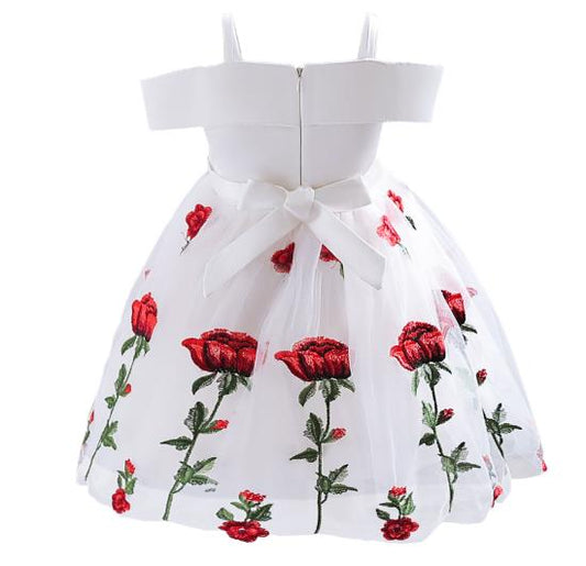 Flower girl flower fairy dress children's wedding dress princess dress mesh word shoulder set lace girl dress
