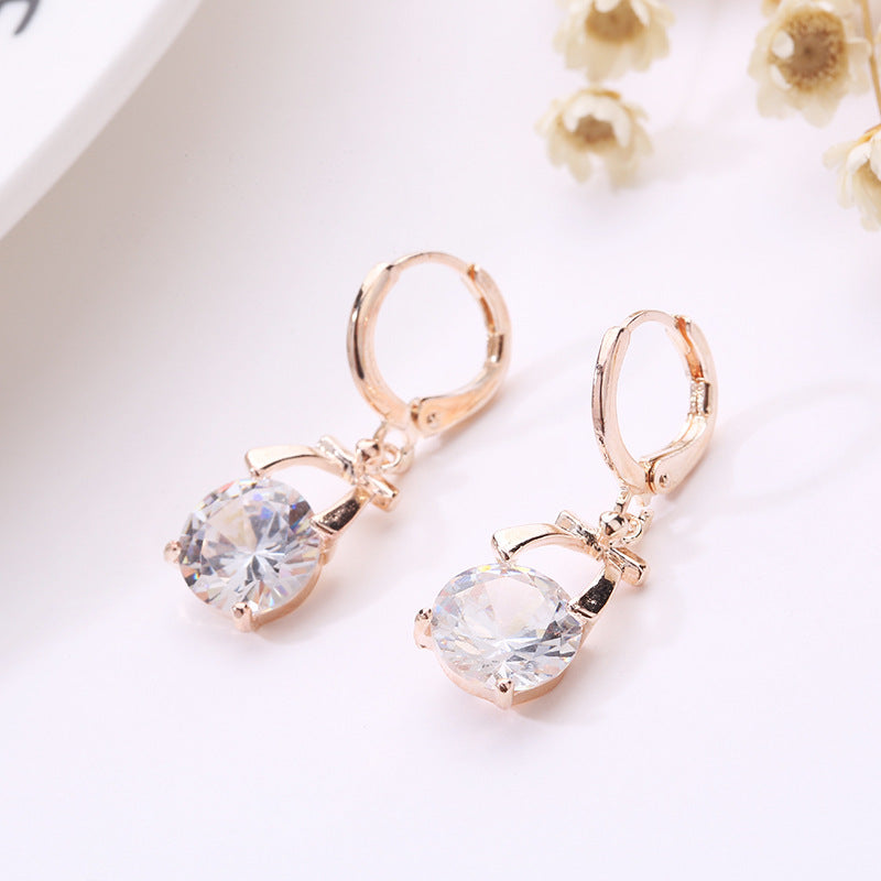 2020, Europe and America new jewelry, crystal earrings, jewelry set, Korean version of the bride necklace, gold-plated butterfly pendant