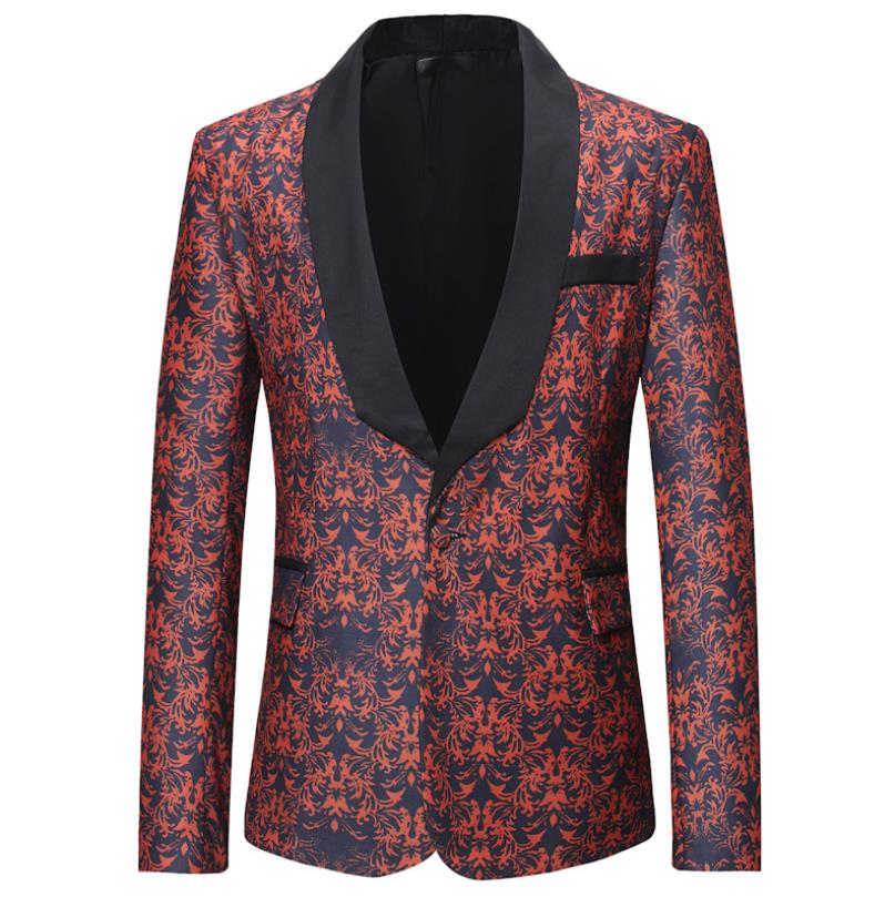 2020 autumn and winter new men's casual formal suit jacket foreign trade youth men's men's floral suit wholesale