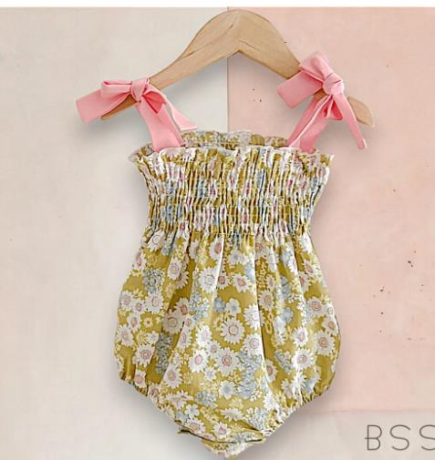 Summer new Korean style baby girl romper with floral dress for girls sisters