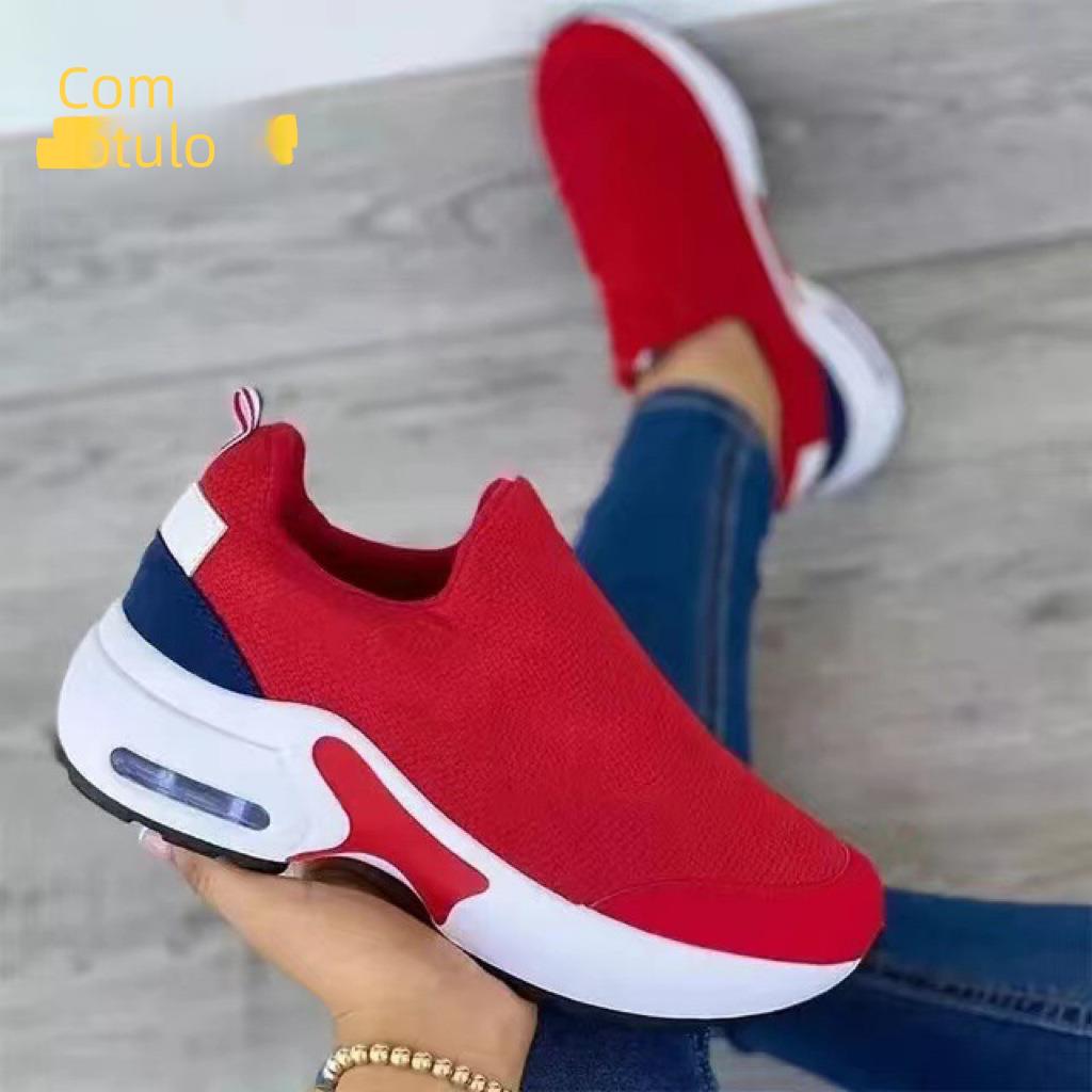 Foreign Trade Large Size Sports Casual Mesh Shoes Women's Round-toe Low-top Breathable Mesh One-step Lazy Shoes Cross-border Single-layer Shoes