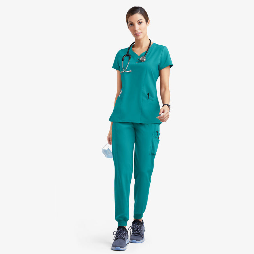 hospital polyester cotton design hand washing clothes Doctor short sleeve work clothes spa beauty clothes split suit brush hand clothes