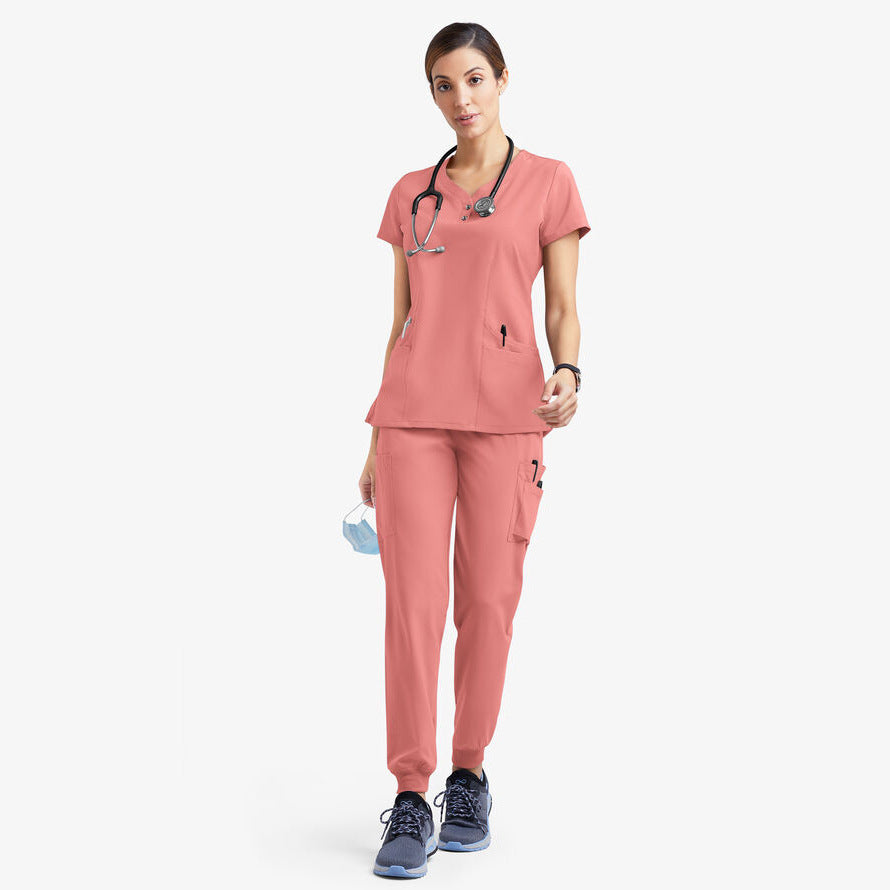 hospital polyester cotton design hand washing clothes Doctor short sleeve work clothes spa beauty clothes split suit brush hand clothes