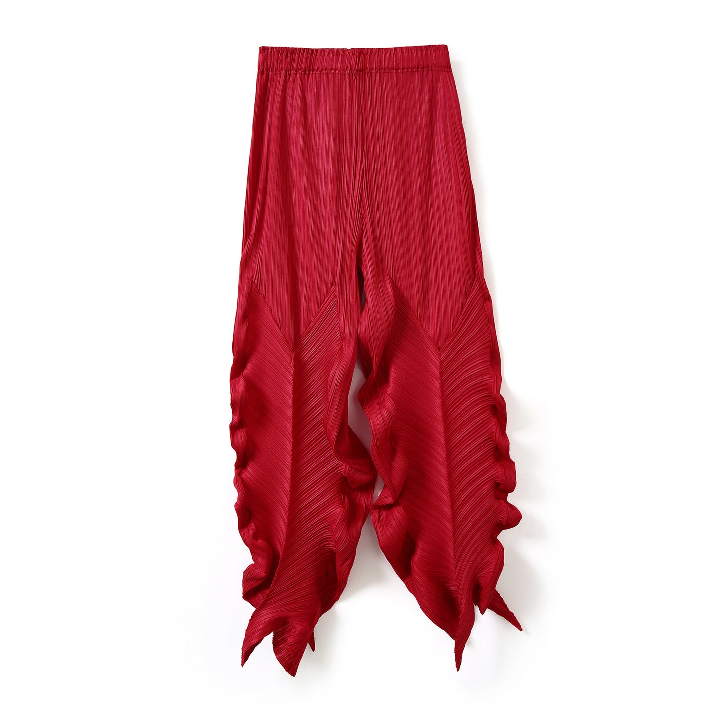 Pleated seaweed loose stretch casual pants summer Sanzhai cropped harem pants design personality tapered women's pants fashion