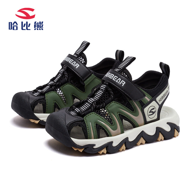 Habi Bear Children's Shoes 2023 Summer Boys Baotou Sandals Girls Beach Shoes Lightweight Roman Shoes Factory Daifa