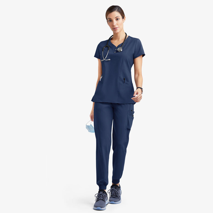 hospital polyester cotton design hand washing clothes Doctor short sleeve work clothes spa beauty clothes split suit brush hand clothes