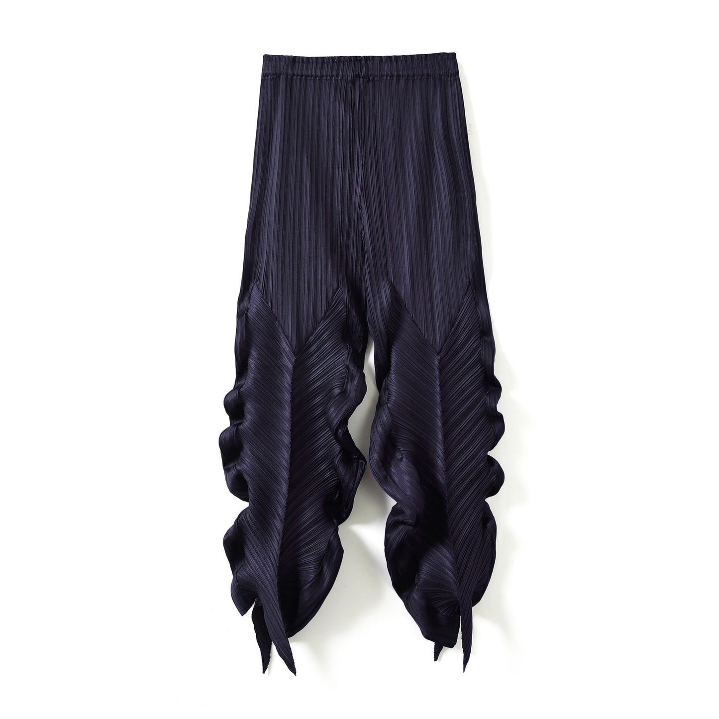 Pleated seaweed loose stretch casual pants summer Sanzhai cropped harem pants design personality tapered women's pants fashion