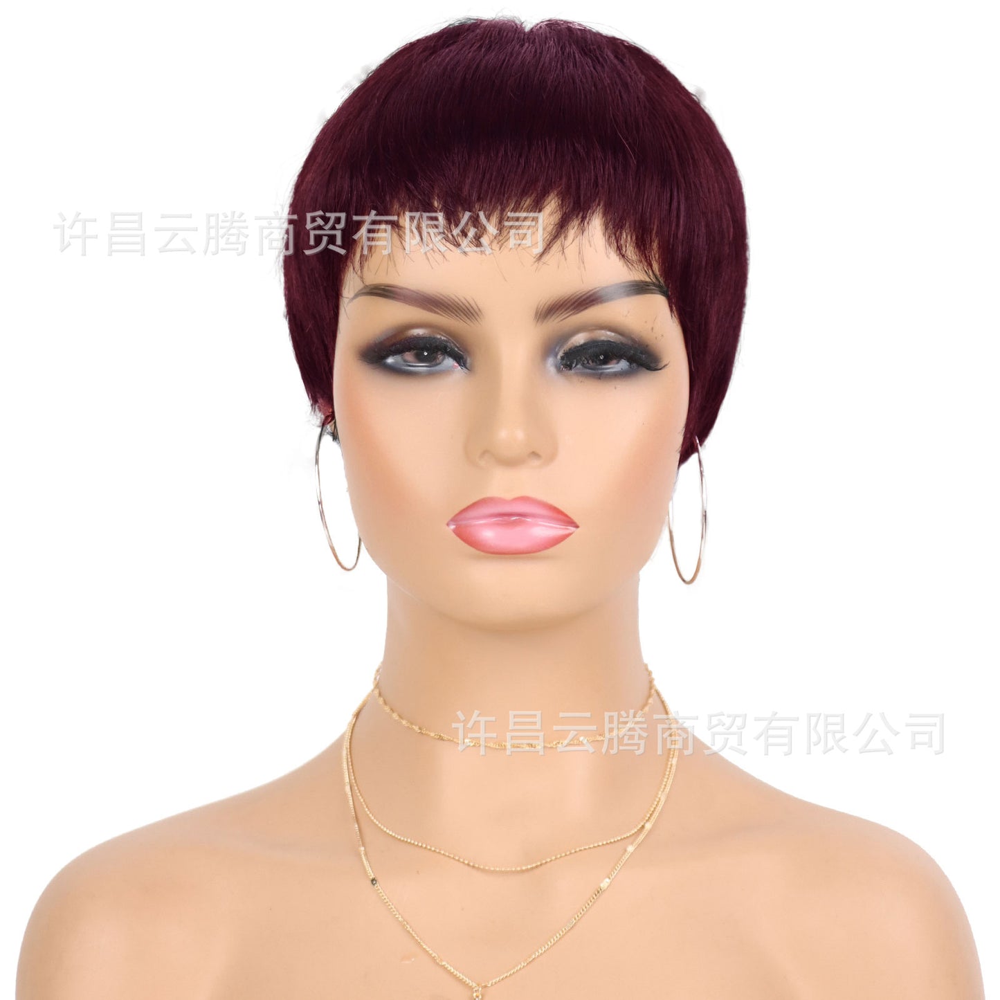 Factory direct supply cross-border Europe and the United States full mechanism short hair real hair elf headgear Pixie human hair