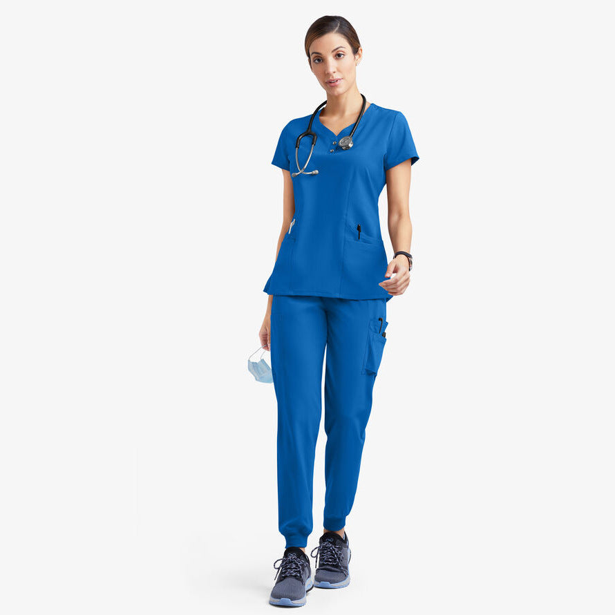 hospital polyester cotton design hand washing clothes Doctor short sleeve work clothes spa beauty clothes split suit brush hand clothes
