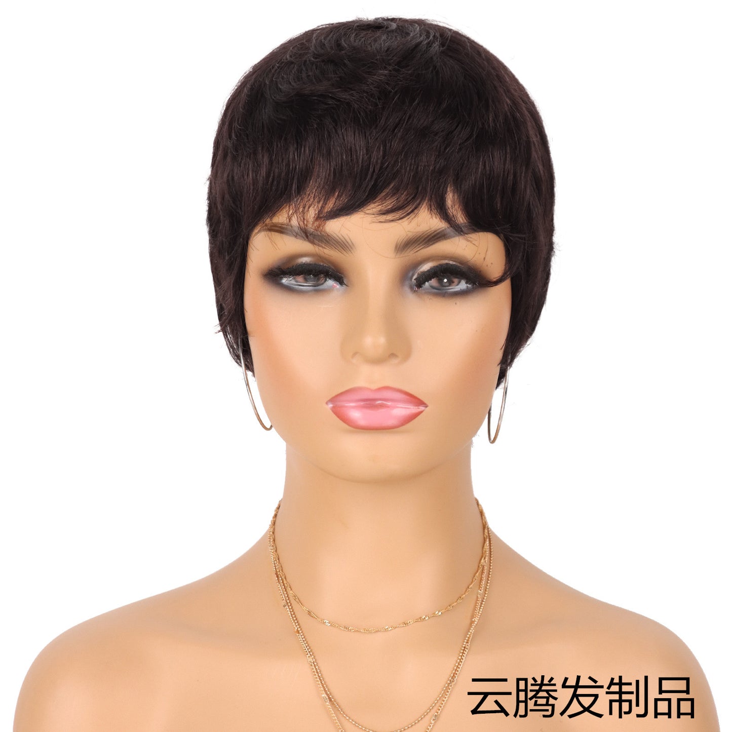 Factory direct supply cross-border Europe and the United States full mechanism short hair real hair elf headgear Pixie human hair