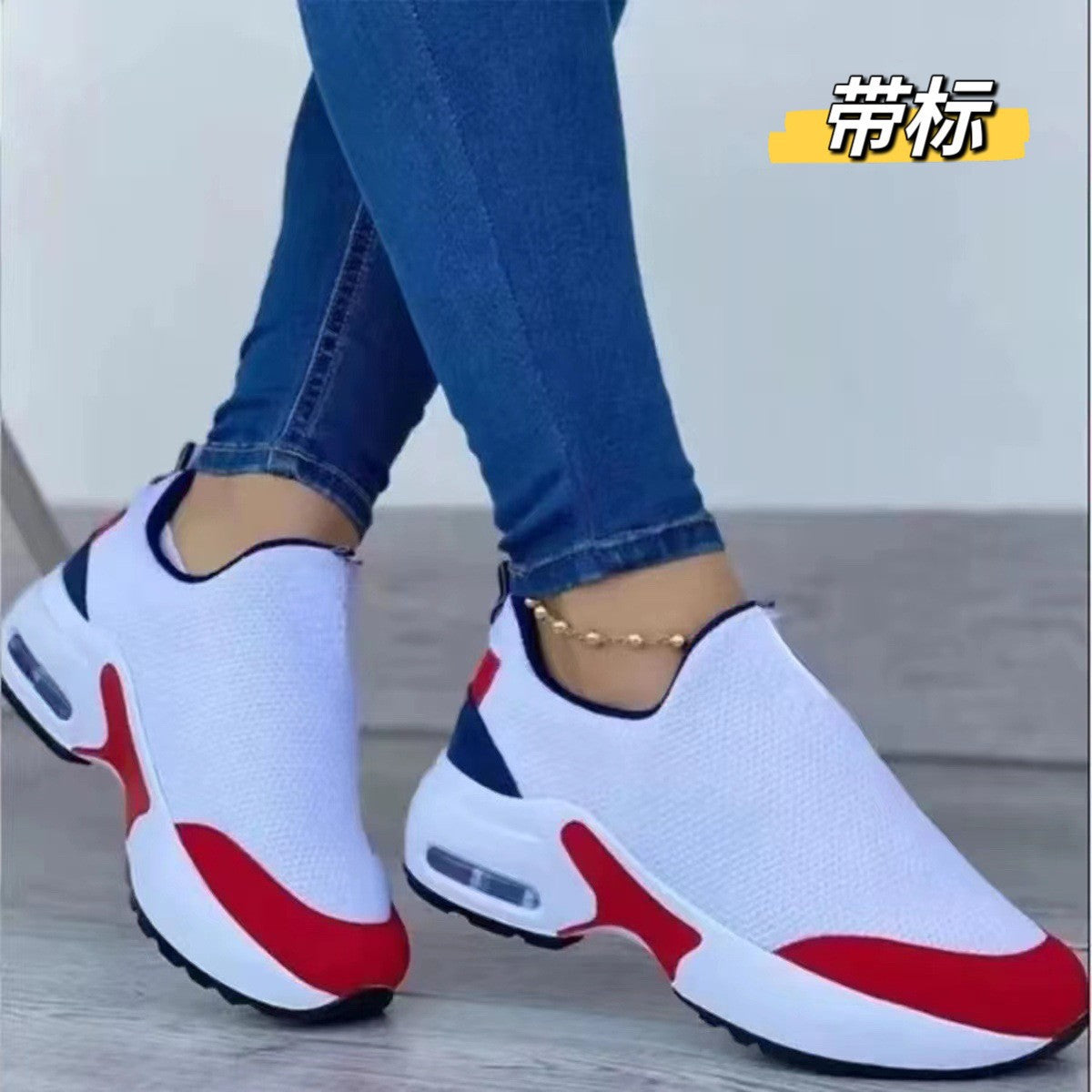 Foreign Trade Large Size Sports Casual Mesh Shoes Women's Round-toe Low-top Breathable Mesh One-step Lazy Shoes Cross-border Single-layer Shoes