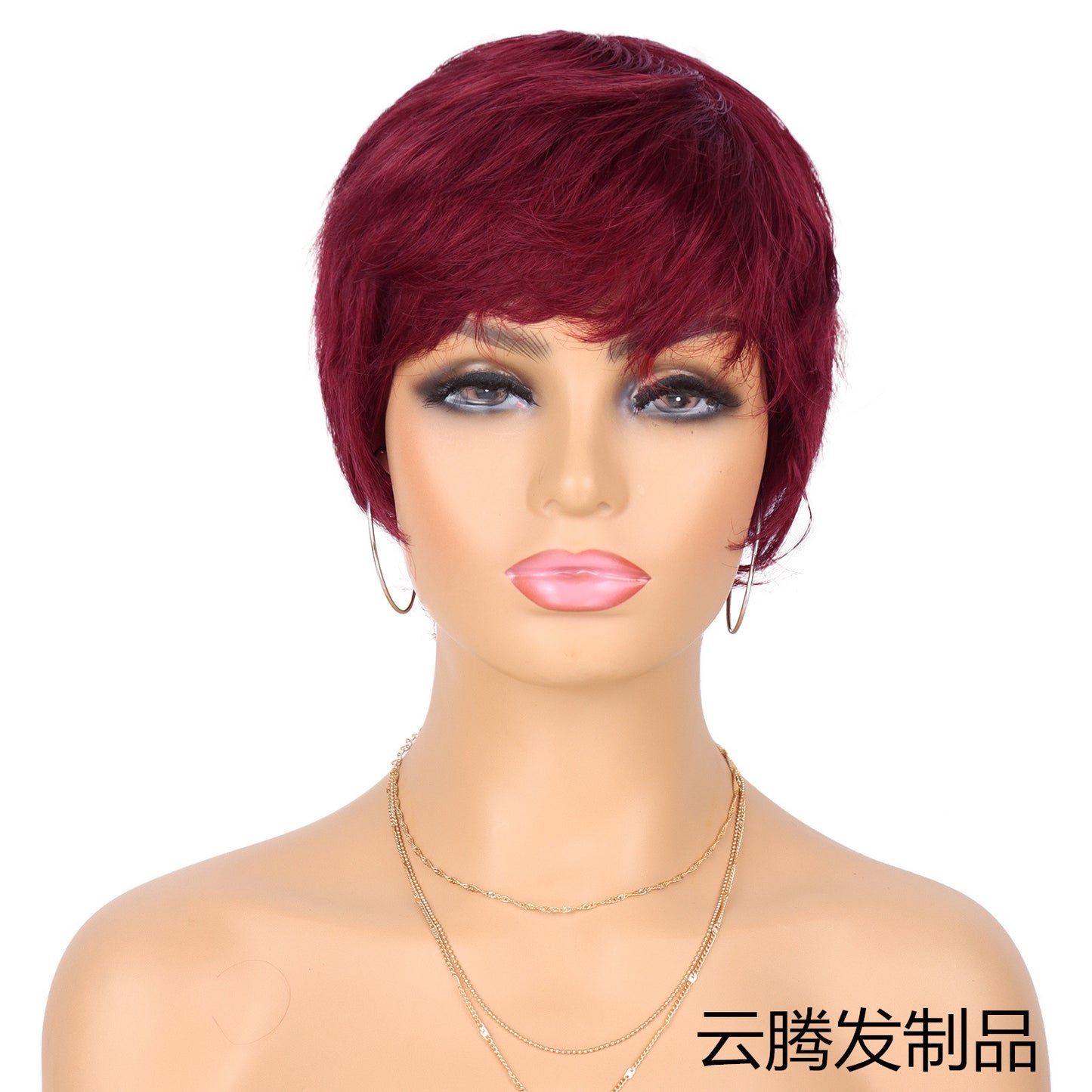 Factory direct supply cross-border Europe and the United States full mechanism short hair real hair elf headgear Pixie human hair