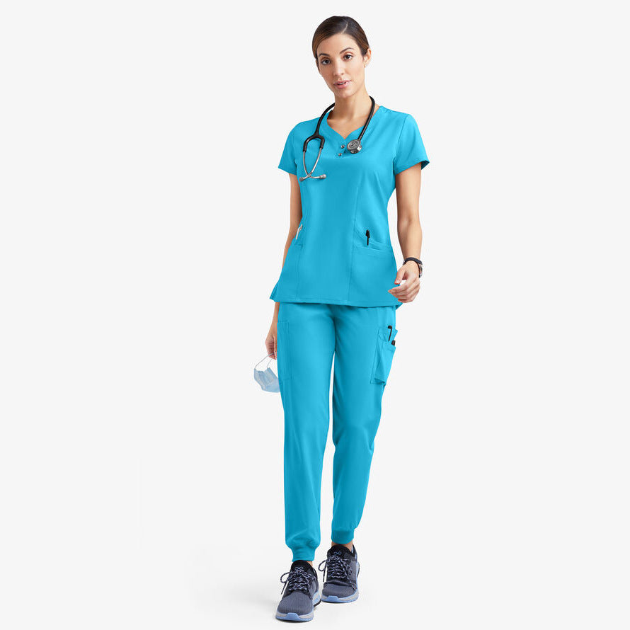 hospital polyester cotton design hand washing clothes Doctor short sleeve work clothes spa beauty clothes split suit brush hand clothes