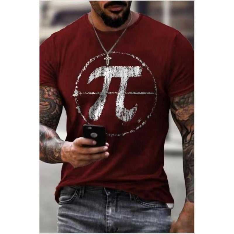 2022 Foreign Trade New Summer Personalized Large Size 3dt-shirt Men's Casual Simple Icon Printed Short-sleeved Round Neck T-shirt