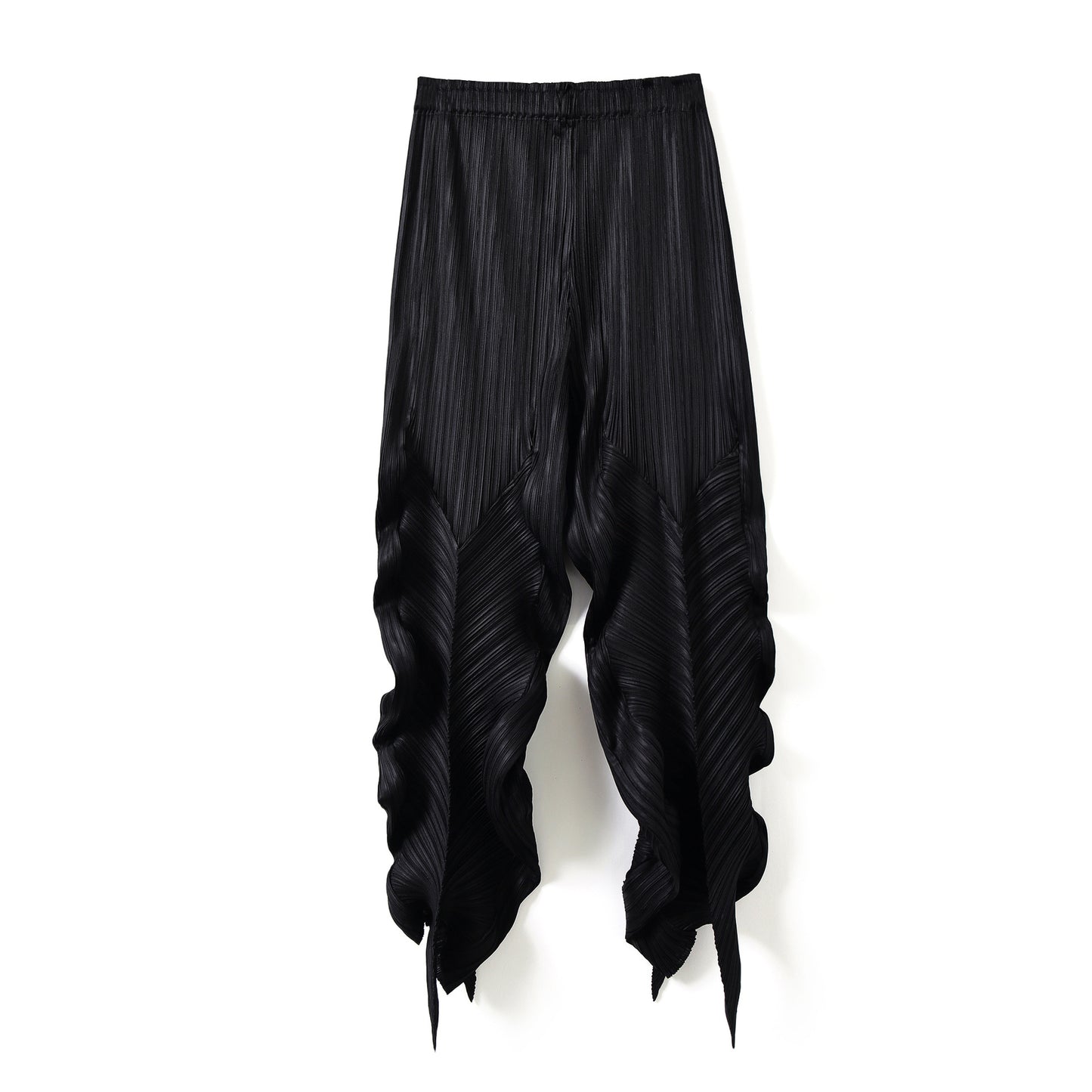 Pleated seaweed loose stretch casual pants summer Sanzhai cropped harem pants design personality tapered women's pants fashion