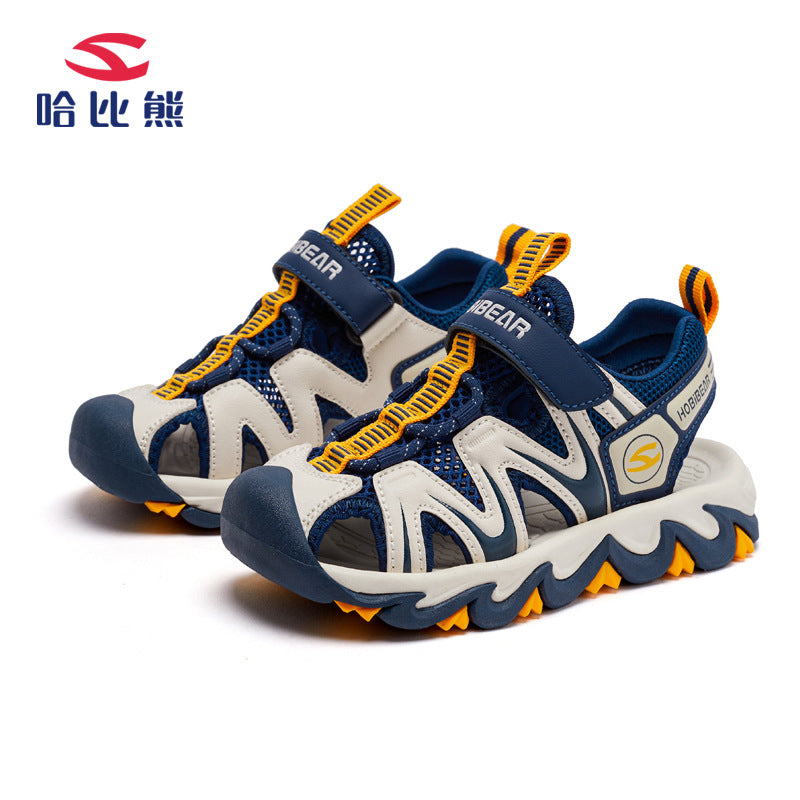 Habi Bear Children's Shoes 2023 Summer Boys Baotou Sandals Girls Beach Shoes Lightweight Roman Shoes Factory Daifa