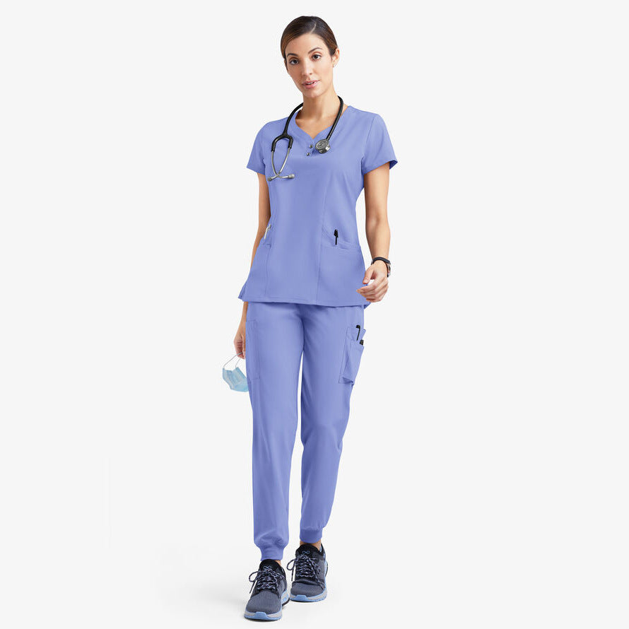 hospital polyester cotton design hand washing clothes Doctor short sleeve work clothes spa beauty clothes split suit brush hand clothes