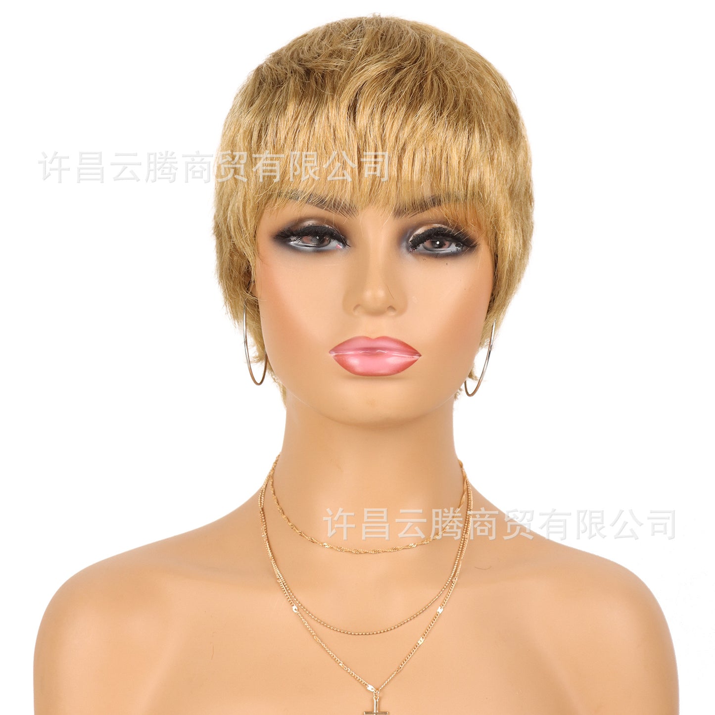 Factory direct supply cross-border Europe and the United States full mechanism short hair real hair elf headgear Pixie human hair