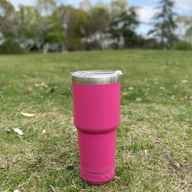 Portable Outdoor Car Mounted Ice Cream Car Cup Caixa De Som 304 Stainless Steel Insulated Cup Bluetooth Speaker Sound Beer Cup