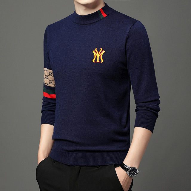 2023 Men's Casual Embroidery Knitted Sweaters Designer Pullovers Warm O-Neck Jumper Men's Clothing Autumn Winter New Fashion