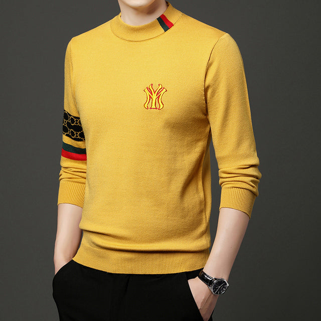 2023 Men's Casual Embroidery Knitted Sweaters Designer Pullovers Warm O-Neck Jumper Men's Clothing Autumn Winter New Fashion