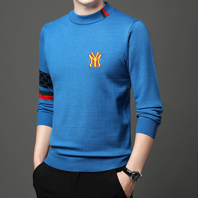 2023 Men's Casual Embroidery Knitted Sweaters Designer Pullovers Warm O-Neck Jumper Men's Clothing Autumn Winter New Fashion