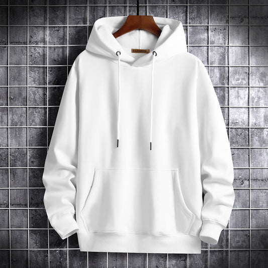 Fall/winter Pullover Men Hoodie Velvet Thick Pure Cotton streetwear Loose Casual Fashion Hoodie men clothing