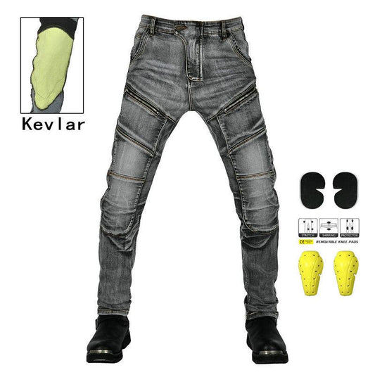 Men's And Women's High-elastic Motorcycle Jeans