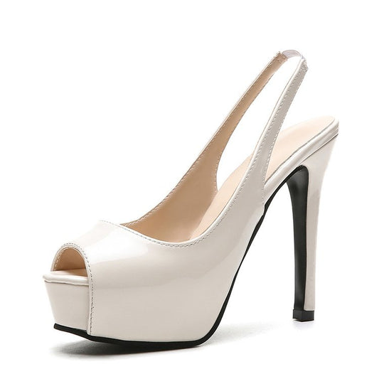 Factory Direct 35-43 peep toe sandals women 41-42 cross-border ultra-high stiletto heel 13cm high heels platform shoes