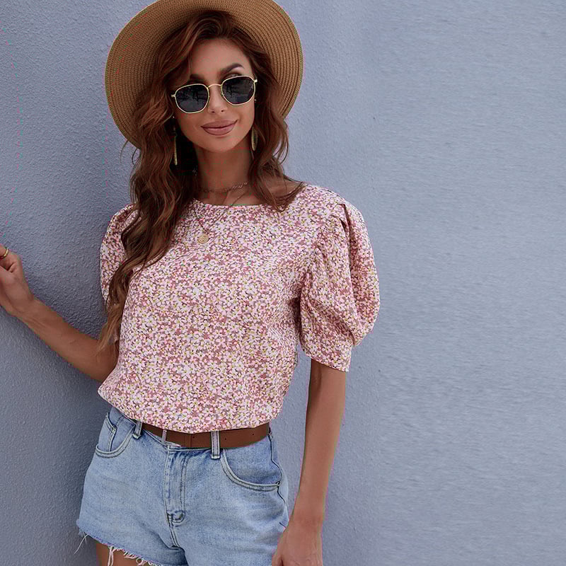 Spring New Temperament Printed Loose Long-sleeved European And American Tops