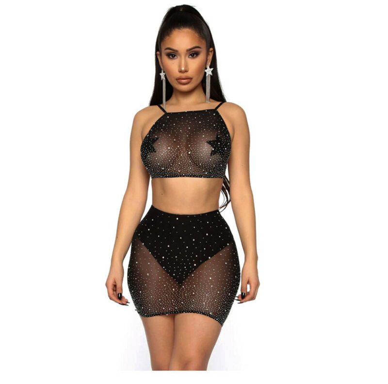 Split drill skirt suit