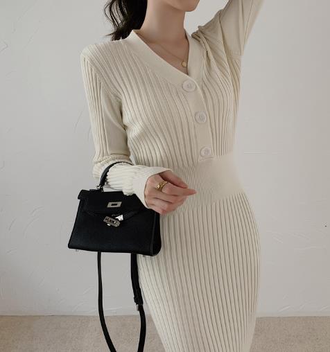 Dress autumn and winter new ladies ladies fashion slim long-sleeved pencil skirt hip dress