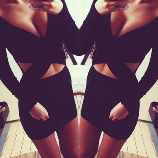 USA SIZE Sexy V-neck bandage nightclub dress