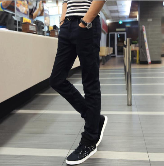 Boys spring jeans male Korean version of the trend of slim feet pants