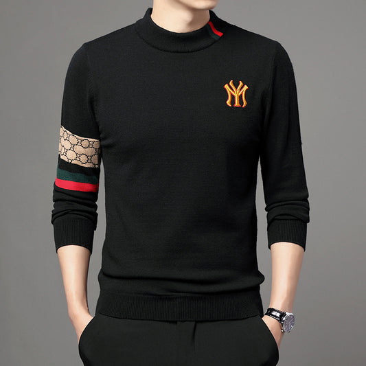 2023 Men's Casual Embroidery Knitted Sweaters Designer Pullovers Warm O-Neck Jumper Men's Clothing Autumn Winter New Fashion