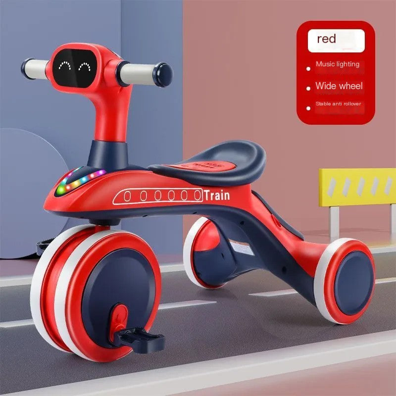 Children Tricycle Pedal Bike Is Suitable For 1-6 Year Old Babies To Exercise Balance Ability Two Types Of Balance Bikes Music&&Orange