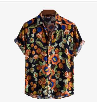 Floral casual short sleeve floral shirt for men