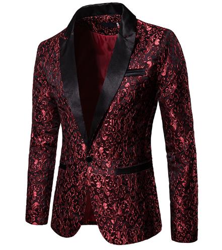 2020 autumn and winter new men's casual formal suit jacket foreign trade youth men's men's floral suit wholesale